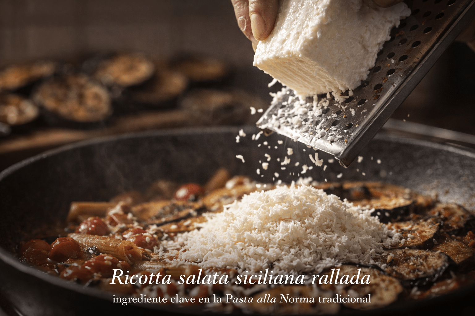 Berenjenas fritas en aceite de oliva para la receta auténtica de la Pasta alla Norma siciliana
